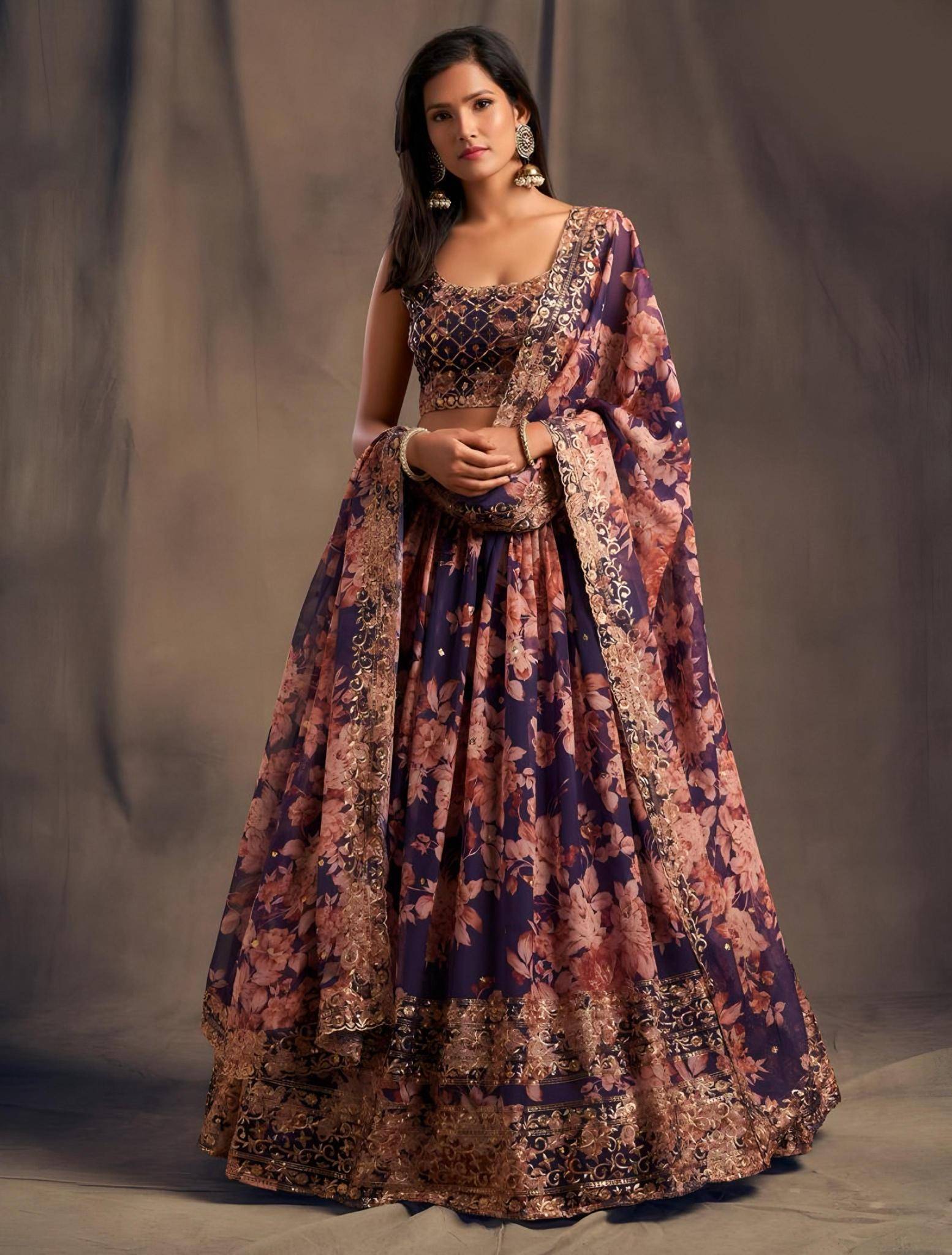 MC9202 ORGENZA Lehenga Choli Wholesalers in Ahmedabad